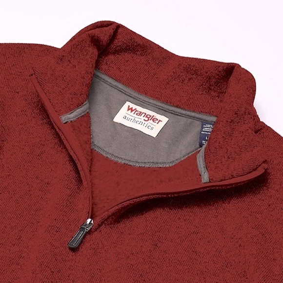 Wrangler Authentics Men's Long Sleeve Fleece Quarter-Zip, Bossa Nova - Picture 2 of 10